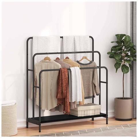 Appendiabiti Rovere nero 90 x 30 x 100.5 cm Legno multistrato - Foto 2