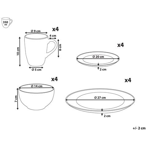 Set Di 16 Stoviglie Marjoram Porcellana Bianco - Foto 8