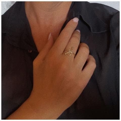 Anello ""miso"" In Ottone Placcato Oro. Regolabile. - Foto 3