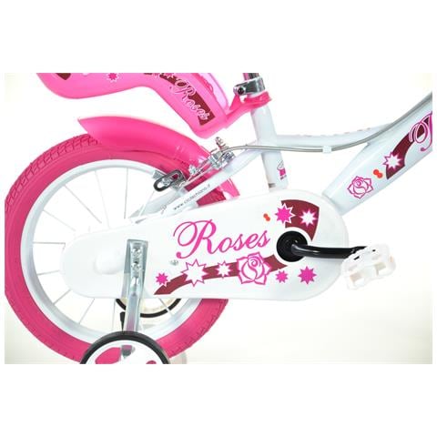 Sch Roses 14'' - Bicicletta Per Bambine (4-6 Anni), Ruote 14'', Telaio Acciao, Con Accessori - Colore Bianco - Foto 2