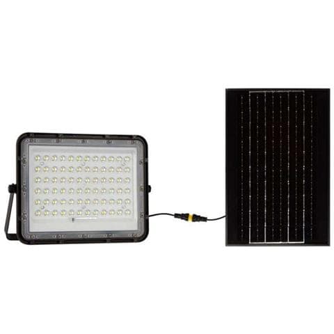 Faro LED con Telecomando e Pannello Solare 15W 6400K IP65, colore Nero - Foto 1
