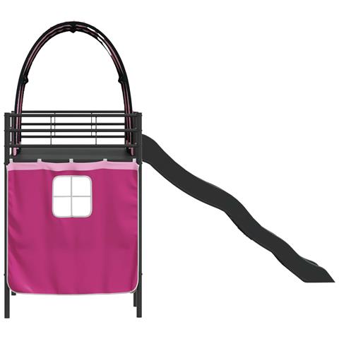 Struttura del letto loft per bambini Nero e rosa 99,5 x 190 cm - Foto 9