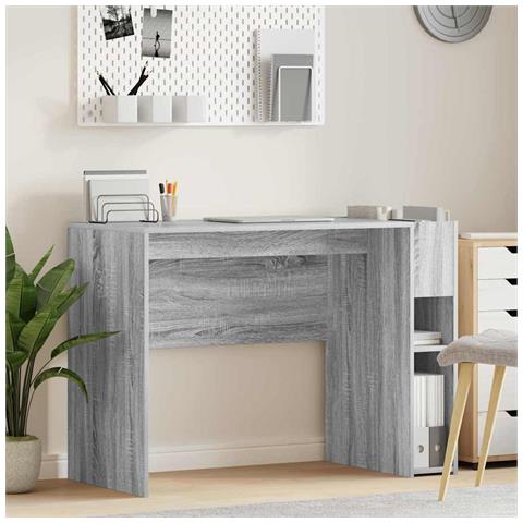 Scrivania Grigio Sonoma 109 x 50 x 78 cm Legno multistrato - Foto 2
