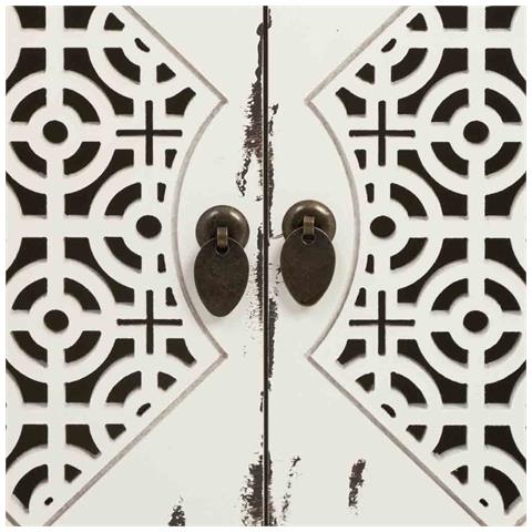 Mesita De Madera Lacado De 1 Cajón Y 2 Puertas 48x32x70h Cm - Blanco - Foto 8