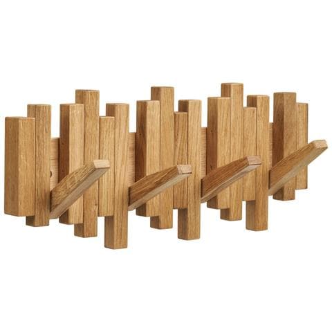 Appendiabiti Da Parete Caltra In Rovere Fsc — Design Scultura - Foto 1