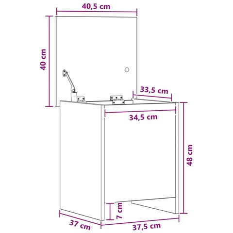 Cassa di stoccaggio Bianco 40 x 40 x 50 cm Legno ingegnerizzato - Foto 7