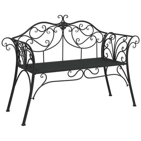 Panchina da giardino 2-Numero di posti 130 x 47 x 90 cm Acciaio - Foto 1