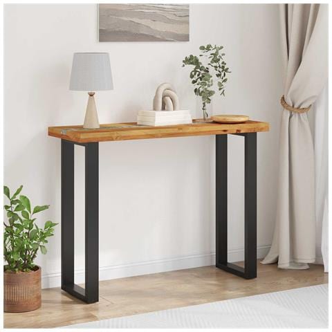 Tavolo consolle Marrone 100 x 35 x 75 cm Legno di teak solido - Foto 2