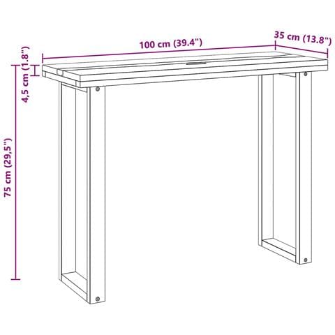 Tavolo consolle Marrone 100 x 35 x 75 cm Legno di teak solido - Foto 7