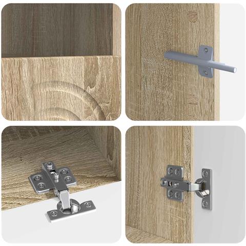 Mobile TV LED a 3 pezzi Rovere Sonoma Legno ingegnerizzato - Foto 2