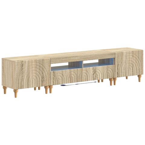 Mobile TV LED a 3 pezzi Rovere Sonoma Legno ingegnerizzato - Foto 1
