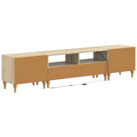 Mobile TV LED a 3 pezzi Rovere Sonoma Legno ingegnerizzato - Foto 9