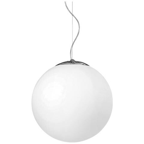 Lampadario a sfera satinato bianco Cm D 35xH 100 Lampada 1xE27 da 60W - Foto 2