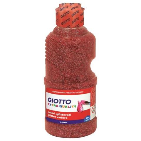 Flacone 250ml Tempera Rosso Glitter - Foto 1