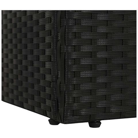 Lettino Prendisole Da Esterno In Polyrattan 195x60x60cm Nero - Foto 6