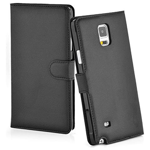 Custodia Compatibile Con Samsung Galaxy Note 4 In Nero Carbone - Coperchio Protettiva Con Chiusura Magnetica, Funzione Stand E Tasca Per Le Carte - Foto 8