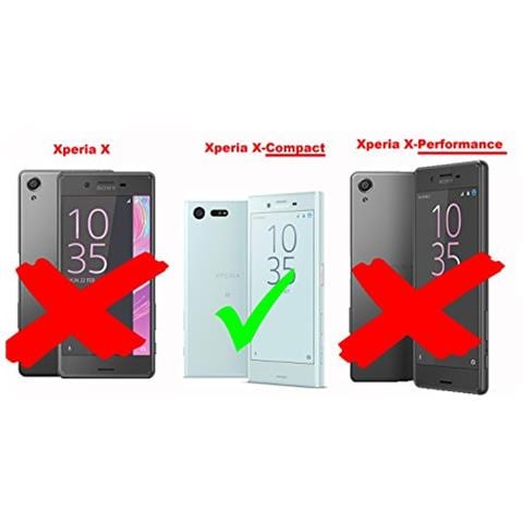 Custodia Compatibile Con Sony Xperia X Compact In Bruno Caffè - Coperchio Protettiva Con Chiusura Magnetica, Funzione Stand E Tasca Per Le Carte - Foto 8