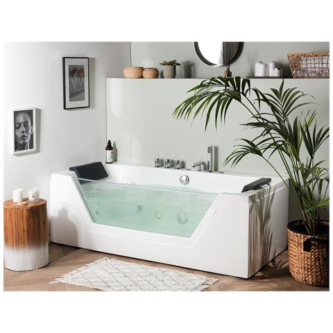 Moderna Vasca Idormassaggio Bianca Con Led 160 Cm Samana - Foto 9