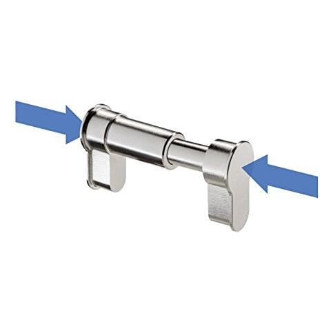W + M Easyblind, Cilindro Cieco Profilato Universale Regolabile E Ignifugo, Spessore Della Porta Compatibile: 50 - 76 Mm O 77 - 132 Mm, Dotato Di Meccanismo A Incastro, Colore: Nichelato O Nero - Foto 2