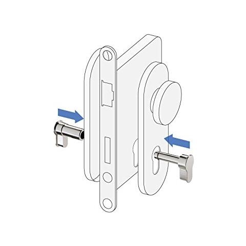 W + M Easyblind, Cilindro Cieco Profilato Universale Regolabile E Ignifugo, Spessore Della Porta Compatibile: 50 - 76 Mm O 77 - 132 Mm, Dotato Di Meccanismo A Incastro, Colore: Nichelato O Nero - Foto 3