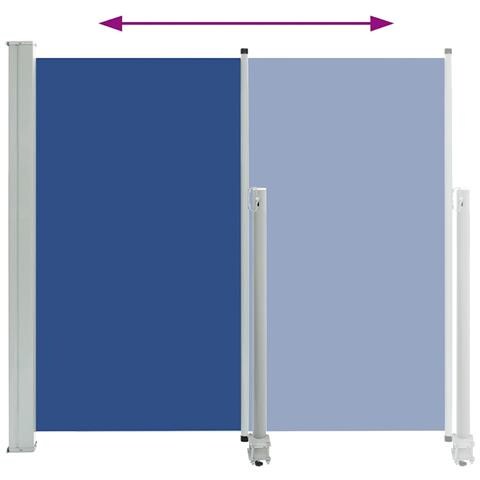 Tenda Laterale Retrattile Per Patio 160x300 Cm Blu - Foto 2