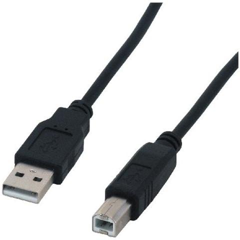 USB 2.0 A / B 2m, USB A, USB B, Maschio / maschio, Dritto, Dritto, Nero - Foto 1