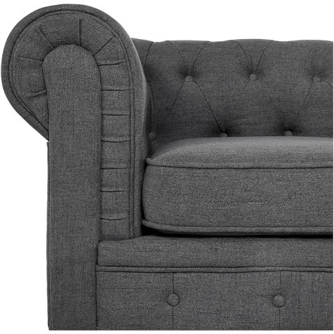 Set Da Salotto 4 Posti Chesterfield Tessuto Grigio - Foto 8