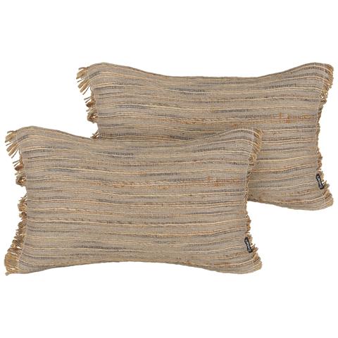 Cuscino Decorativo Ledum Iuta 30 X 50 Cm A Strisce Beige - Foto 2