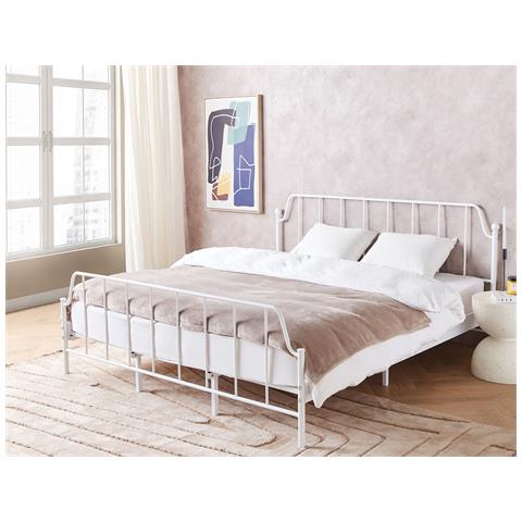 Letto Metallo Mauressac 180 X 200 Cm Bianco - Foto 1