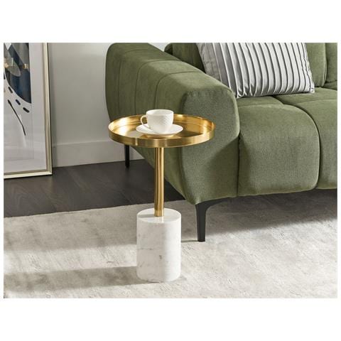 Tavolino Metallo Oro E Bianco Camelo - Foto 1