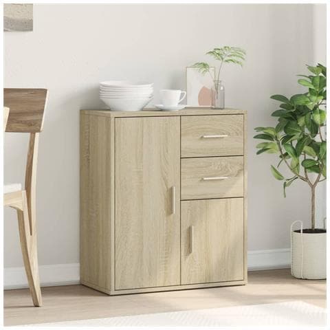 Credenza Rovere Sonoma 60x31x70 Cm In Legno Multistrato - Foto 3