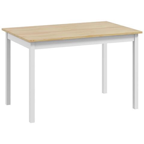 Tavolo Da Pranzo 4 Posti Con Piedini Antiscivolo, In Legno Di Pino, 120x75x75 Cm - Foto 1