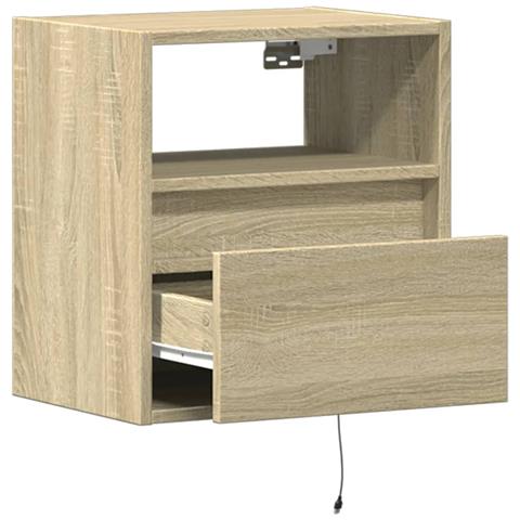 Mobile Tv A Parete Con Luci Led Rovere Sonoma 41x31x45 Cm - Foto 2