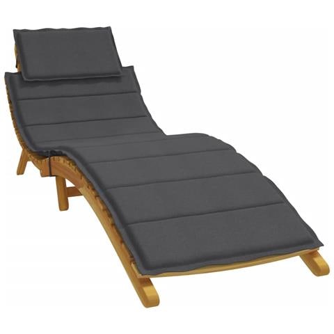 Cuscino Per Lettino Prendisole Antracite Mélange 186x58x3cm - Foto 1