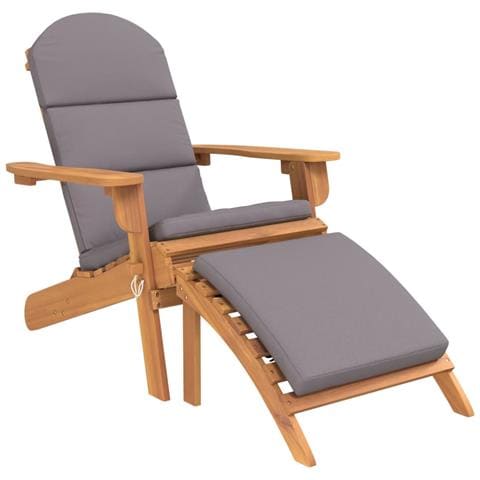Sedia Adirondack Giardino con Poggiapiedi Legno Massello Acacia - Foto 1