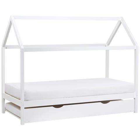 Letto Estraibile Per Bambini Legno Di Pino Crillon 90 X 200 Cm Bianco - Foto 2