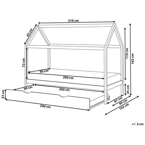Letto Estraibile Per Bambini Legno Di Pino Crillon 90 X 200 Cm Bianco - Foto 7