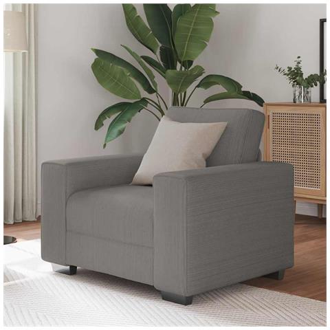 Divano Sedia Grigio Chiaro 60 cm Tessuto di Velluto a Coste - Foto 2