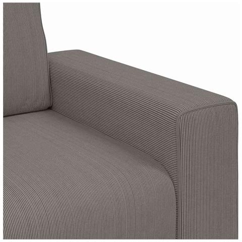 Divano Sedia Grigio Chiaro 60 cm Tessuto di Velluto a Coste - Foto 9