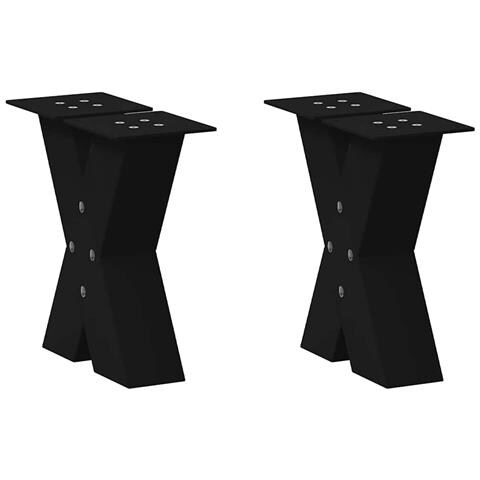 Gambe Tavolino Da Caffè A X 2 Pz Nero 30x(30-31) Cm In Acciaio - Foto 1