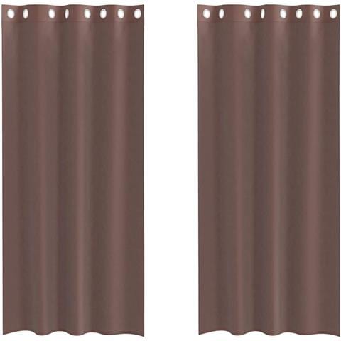 Tende In Voile Con Occhielli 2 Pz Marrone 140x225 Cm - Foto 2