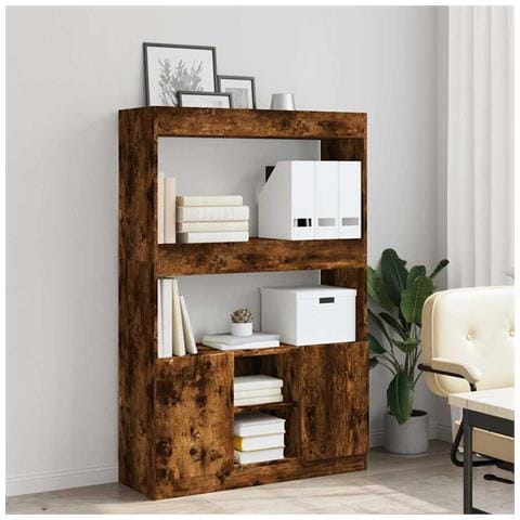 Credenza Rovere Fumo 92x33x140 Cm In Legno Multistrato - Foto 3