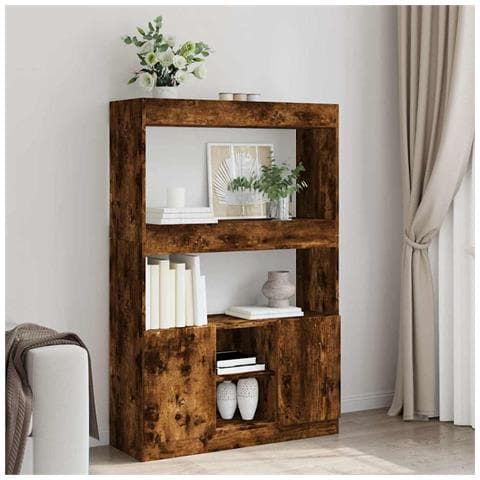 Credenza Rovere Fumo 92x33x140 Cm In Legno Multistrato - Foto 1