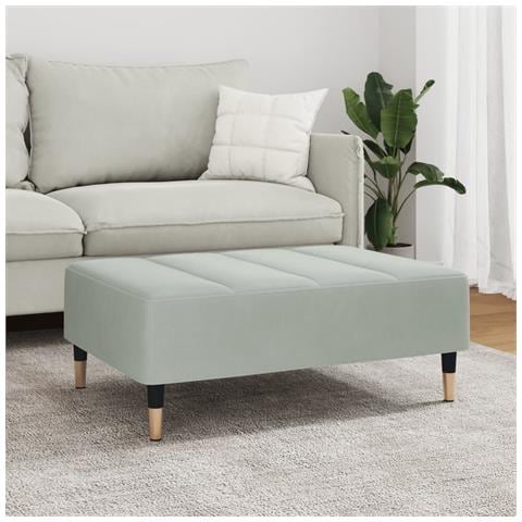 Poggiapiedi Grigio Chiaro 77x55x31 Cm In Velluto - Foto 3