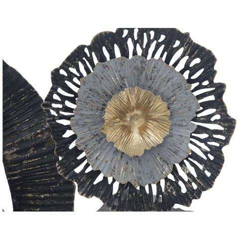 Decorazione In Metallo 3d Fiori 4 - Multicolore - Metallo - 100x8x80 Cm - Foto 2