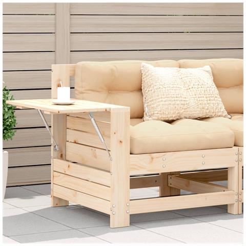 Lusso Casadino - Divano Giardino Senza Braccioli Con Cuscino Legno Massello Pino - Foto 8