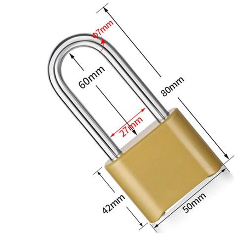Lucchetto A Combinazione Con Arco Lungo - Metti Al Sicuro I Tuoi Effetti Personali - Foto 2