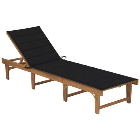 Lusso Casadino -  Lettino Prendisole Pieghevole Con Cuscino In Massello Di Acacia - Foto 2