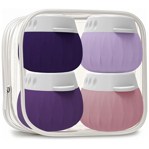 Barattoli Di Crema In Silicone Da Viaggio - Confezione Da 4 Antiperdita Purple - Foto 1