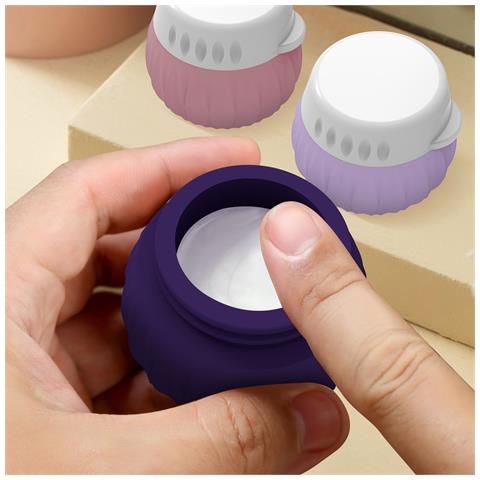 Barattoli Di Crema In Silicone Da Viaggio - Confezione Da 4 Antiperdita Purple - Foto 2